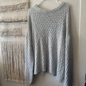 a new day Gray Crew Neck Sweater with Textured Knit and Relaxed Fit